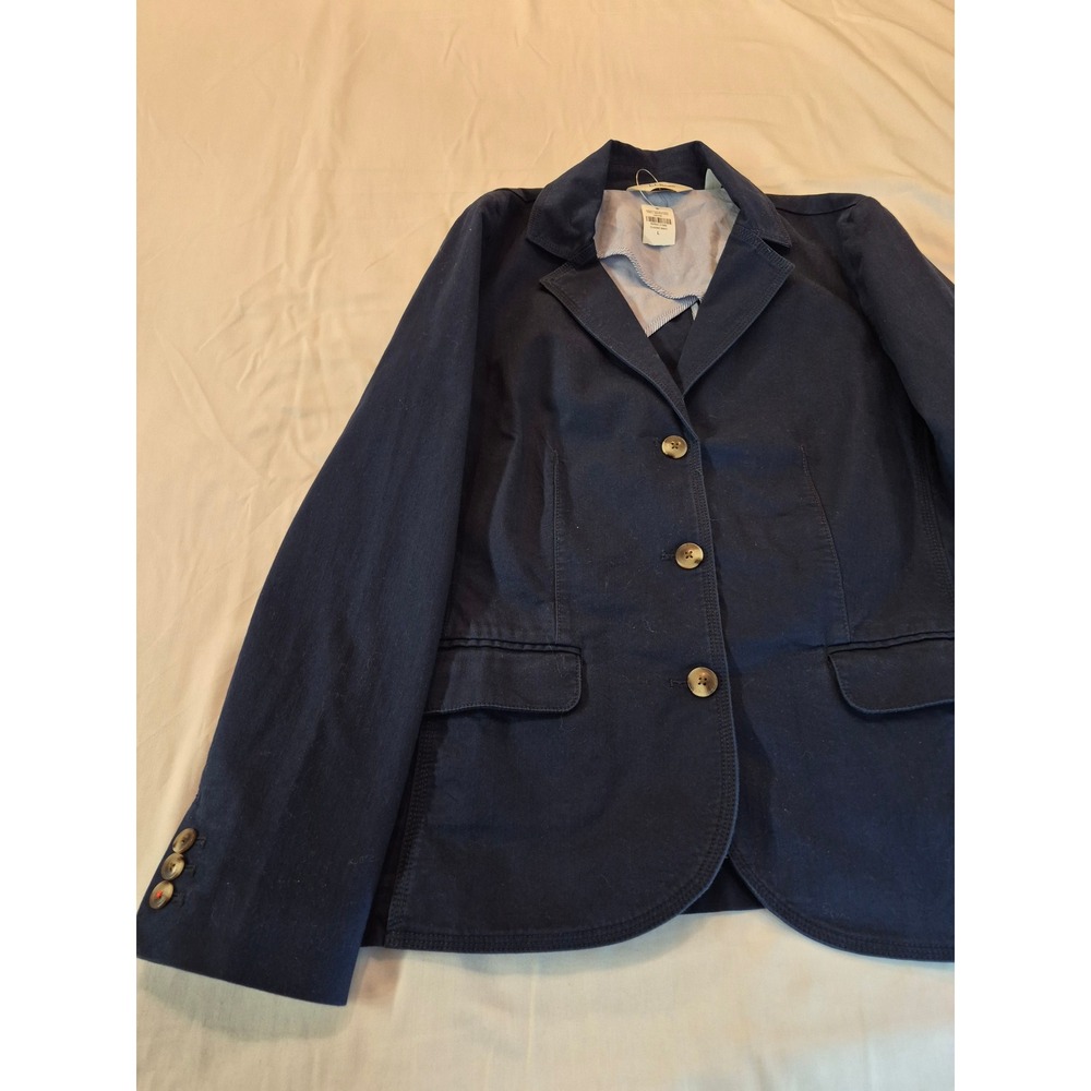 NWT LL Bean Bridgton Blazer Navy Twill Canvas Cotton Stretch 
Large  Nautical - Picture 7 of 10